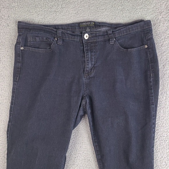 FOREVER 21+ Skinny Jeans Womens Size 16 Plus Black Mid Rise Stretch - Picture 4 of 13